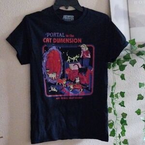 Men's Steven Rhodes Short Sleeve Portal To The Cat Dimension T-Shirt - Small